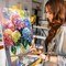 Paint by Numbers Kit for Adults – Hydrangea in Glass Vase | 16x20" DIY Acrylic Painting on Canvas for Beginners & Adults | Relaxing Floral Paint-by-Number Art Set for Home Decor & Gifting